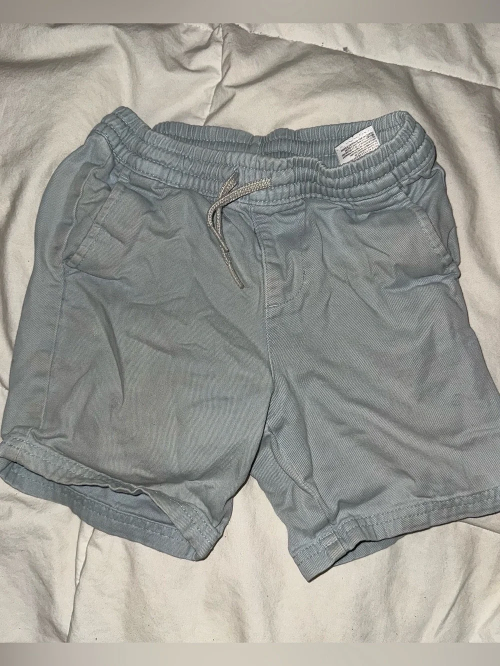 Toddler Light Blue Elastic Waist Shorts - Casual Everyday Style